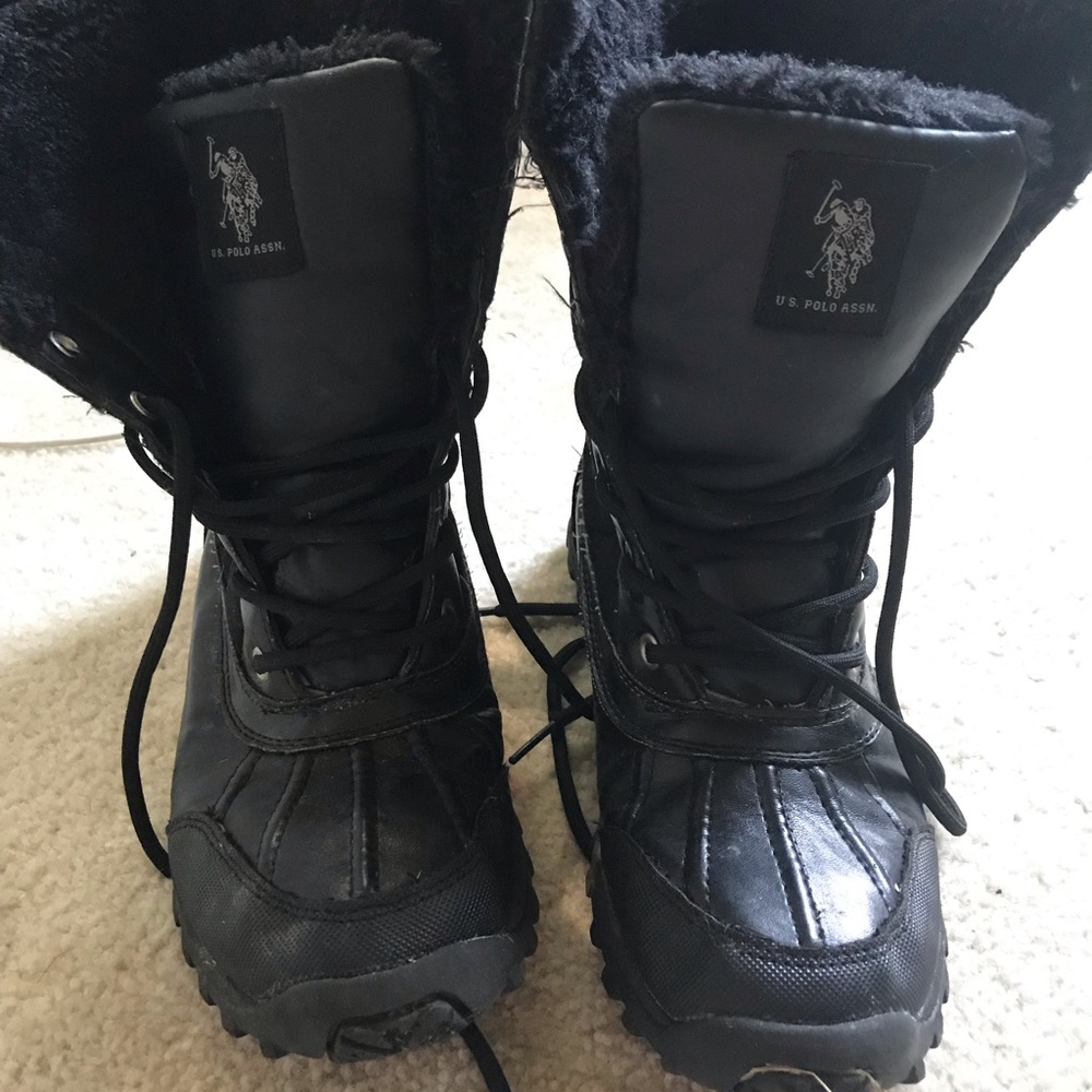 polo women’s work/snow boots with faux fur
